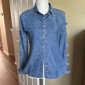 Blue Denim Button-Up Shirt